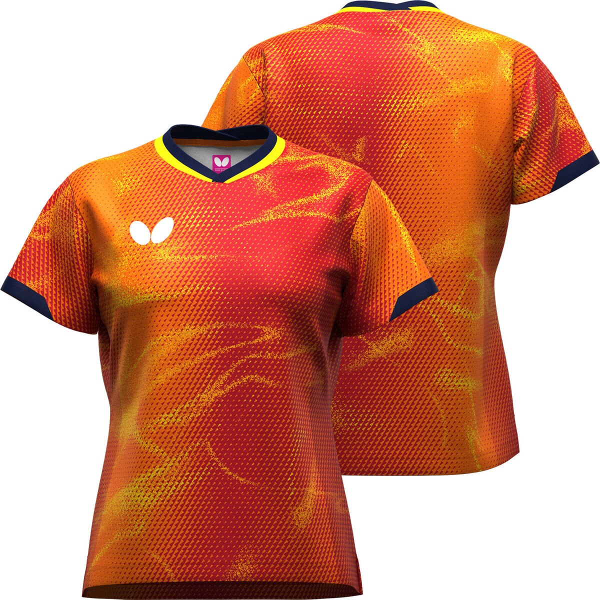 Butterfly Elistar 12 Lady Shirt - Red - Front/Back